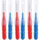 2 x NUOLUX Dental Orthodontic Interdental Brush Kit 50 Pack with 2.5Mm Blue and 3.0Mm Red Toothpicks for Effective Between Teeth Cleaning Oral Care with Travel Cap