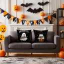 Halloween Pillow Covers 18x18 Set of 2 Throw Pillow Cases Soft Cushion Case Pillowcase for Chair Sofa Bedroom Living Room Home Decor, Polka