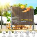 SUNNY GUARD Outdoor Roller Shades 8' W x 8' H Privacy UV Block 230GSM Heavy-Duty HDPE with Splicing Design, Cordless Patio Roll Up Blinds for Porch, Pergola, Deck, Balcony, Mocha