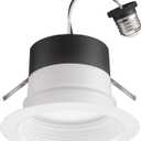 Juno E Series 4" LED Ceiling Light, Baffle Trim Recessed Lighting with 5-in-1 Switchable White Color, 700 Lumens, Wet Rated LED Downlight, Dimmable, White, 12-Pack