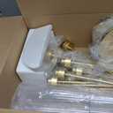 Vincidern 4pcs Gold Candelabra 3 Arm Taper Candle Holders with Acrylic Lampshade, 33.8'' Tall Candelabra Centerpiece for Table, Wedding, Party, Events Decorations, Candlestick Holders Fit LED Candles