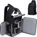 CADeN Camera Bag Sling Backpack for DSLR/SLR Mirrorless Camera Waterproof, Camera Case Compatible for Sony Canon Nikon Camera and Lens Tripod Accessories Black