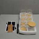 COCOYA 12 FL Oz Glass Jars with Bamboo Lid Set, 8Pack UPGRADE Clear Food Storage Canisters Kitchen Pantry Containers, for Spice Herb Nuts Tea Seed Seasoning Dry Foods Bean Sugar Snack Candy