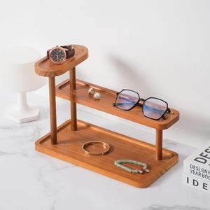 Bathroom Countertop Organizer Vanity Storage Shelf for Perfume, Skincare, Cosmetics, Spices, Handmade Items, Office Supplies (Brown)