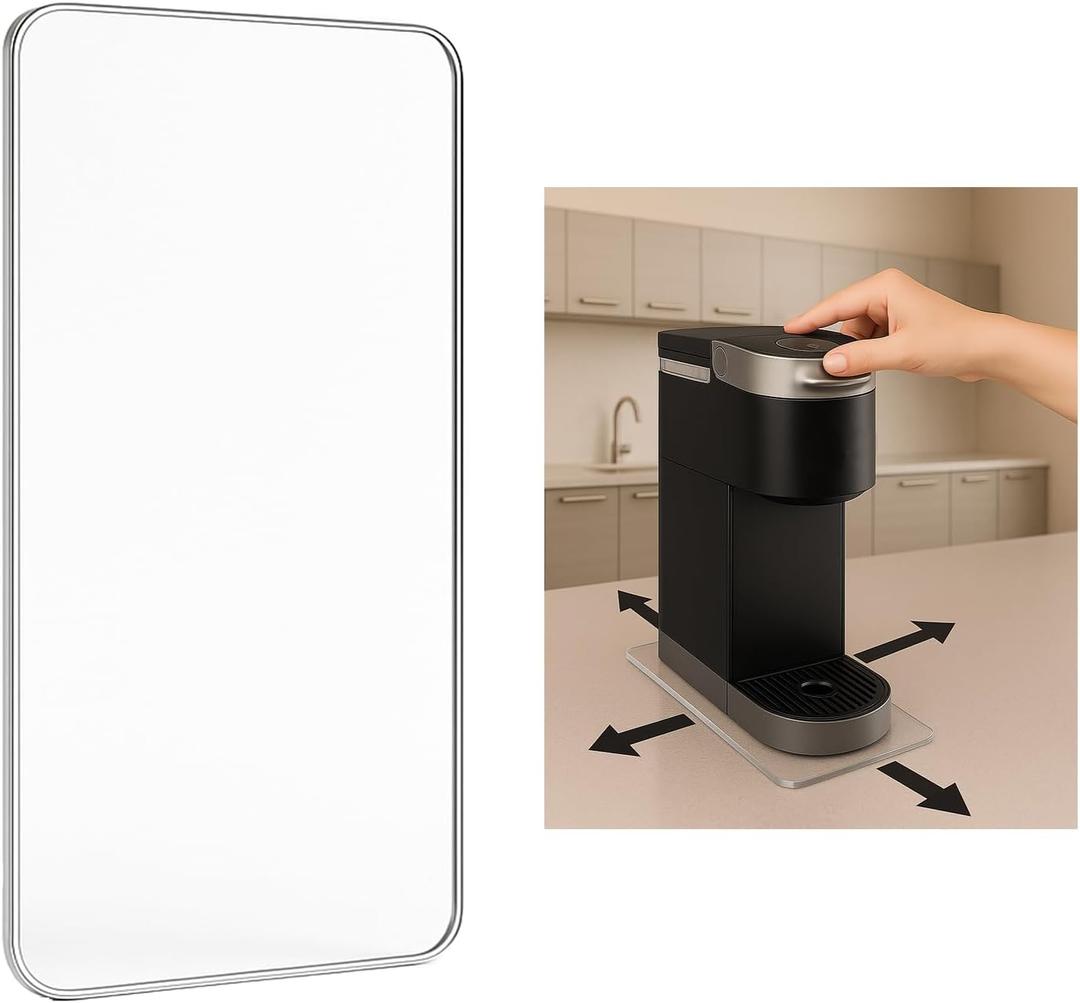 Transparent Acrylic Coffee Maker Slider Tray  Slider Tray for Countertop, Compatible with Keurig Single Serve K-Cup Pods Coffee Maker K-Mini & K-Express, Perfect Fit for Single-Serve Machines