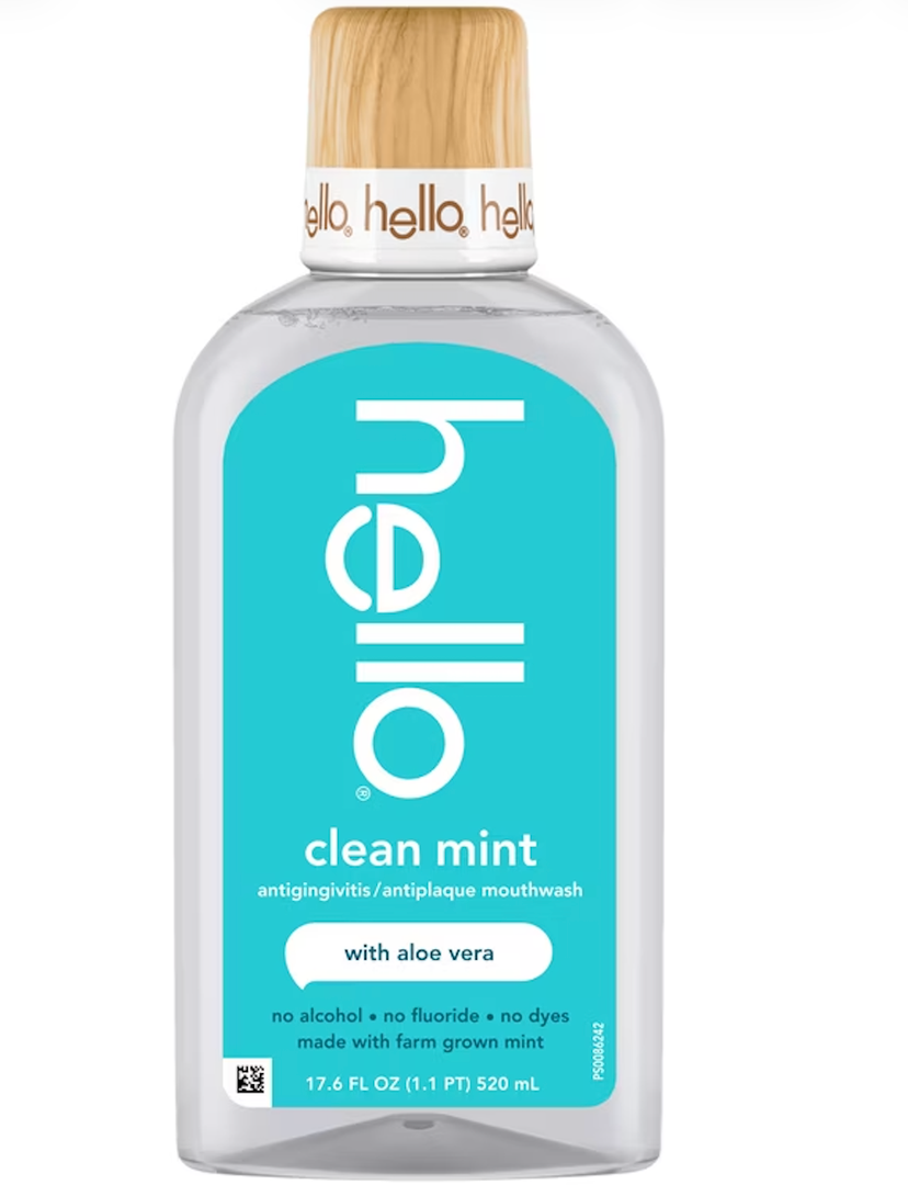 Hello Clean Mint Antigingivitis Mouthwash with Aloe,  17.6 fl oz