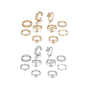 RINHOO FRIENDSHIP 20PCS Gold and Silver Ring Set