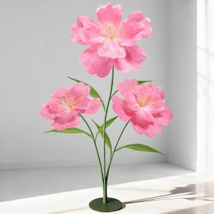 Giant Artificial Paper Flowers for Decoration 5.6 Ft, Waterproof Large Fake Flowers for Wedding Floral Garden Baby Shower Decorations Birthday Party Shop Window Display Photography Props, Pink