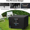 QH.HOME Fire Pit Cover Square Heavy Duty Fabric 100% Waterproof, Fits Outdoor for 29,30 inch,31 inch,32 inch Fire Pit/Table Cover,Gas Fire Pit Cover (32L x 32W x 24H,Black)