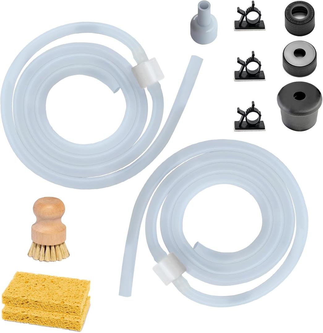 Sink Soap Dispenser Extension Tube kit with Upgraded Check Valve, 47”Silicone Tube, Prevent Backflow, Fit Most Soap Dispenser, No Need to Fill The Little Bottle Again （2 Pack）