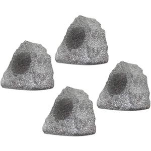 Theater Solutions 4R4G Outdoor Granite Rock 4 Speaker Set for Deck Pool Spa Patio Garden