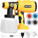Cordless Paint Sprayer Compatible with Dewalt 20v 60v Flex Batteries (Tool Only) 200W HVLP Paint Gun, 3 Spray Patterns & 4 Size Nozzles for Cabinets,Walls,Furniture,House Painting