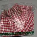 Romanstile Gingham Ruffled Tablecloth Rectangle - Waterproof Linen Cotton Checkered Table Cloth, Outdoor Plaid Table Cover for Picnic, Camping, Party - 60 x 84 Inch, Red