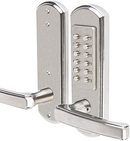 Keyless Mechanical Combination Door Lock Digital Code Keypad Security Entry Door Stainless Steel 304 Not Deadbolt (Only for The Left Handed Door Opens Inward) … (Right Handle)
