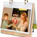 ZEEYUAN 5x7 Landscape Picture Frame for Office Desk 5x7 Flip Photo Album Horizontal Standing on Tabletop Photo Collection, Mother's Day Gift for Mom From Daughter Son