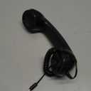 Retro Telephone Handset, 3.5mm Wired Handset Receiver with Microphone and Speaker, Volume Control, 9-Foot Coiled Cord for Smartphones and Computers (Black)