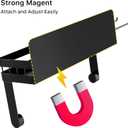 ZUNTO Magnetic Paper Towel Holder for Fridge, Black Kitchen Organizer with Towel Roll Holder, Spice Shelf and 2 Hanging Racks(No Drilling)