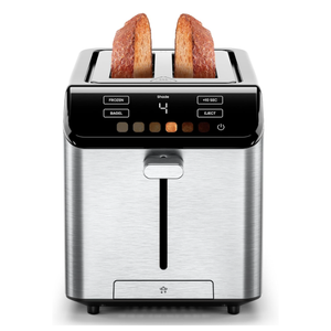 Chefman Smart Touch 2 Slice Digital Toaster, 6 Shade Settings, Touchscreen Controls, Extra-Wide Slots for Thick Breads & Bagels, +10 Seconds, Defrost, Removable Crumb Tray – Stainless Steel 