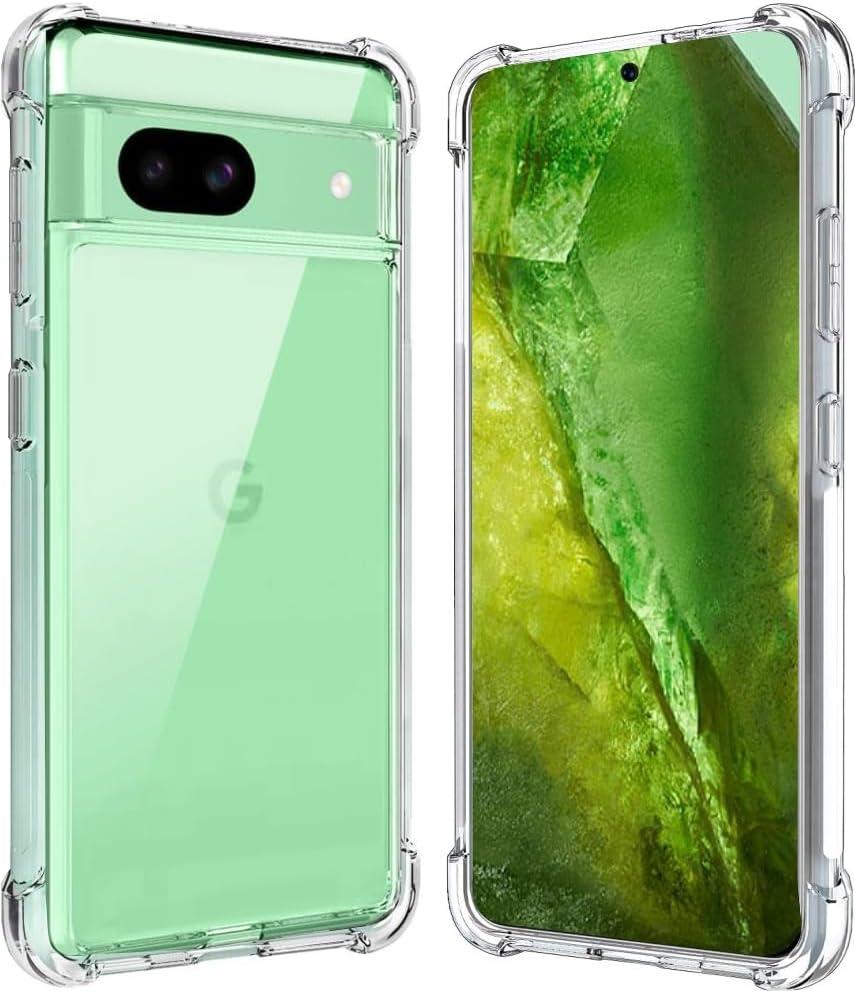 Google Pixel 8A Case, Shock-Absorption Flexible Clear TPU Rubber Protective Cell Phone Cover for Google Pixel 8A 2024 Case 6.1" Clear