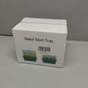 Bonviee 5 Packs Seed Starter Tray with Plant Light, Elevated Seedling Starter Trays Kits with Adjustable Humidity Domes and Clear Cell Tray, 12 Full Spectrum led lamp Beads for Plants Indoor-Green