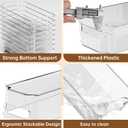Clear Fridge Organizer, Refrigerator Organizer Bins with Handle, Freezer, Kitchen Cabinet, Pantry Organization, BPA Free Fridge Organizers (12.4 inch 2 Pack)