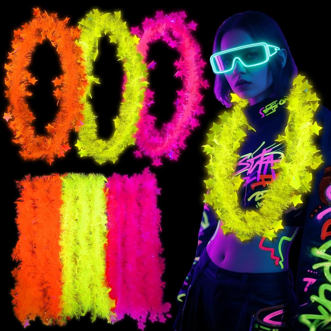 Mega-L 12 Pcs Glow in The Dark Party Necklace, Glow in The Dark Party Supplies, Neon Fluorescent Blacklight Necklace Party Favors, Glow Photo Booth Props, Necklaces for Women, Men, Adult Halloween