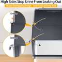 Extra Large Stainless Steel Cat Litter Box with Lid, Front Entry
