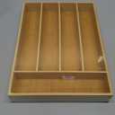 Besilord Silverware Organizer Kitchen Drawer Organizer Utensil Organizer Bamboo Silverware Holder Cutlery Organizer in Drawer Flatware Organizer Tray, 5 Slots, Natural