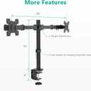 WALI Dual Monitor Stand for Desk, Dual Monitor Mounts for 2 Monitors up to 27 inch, 2 Monitor Desk Mount Holds up to 22 lbs, Height Adjustable Swivel Tilt Rotation, 75x75/100x100mm (M002), Black