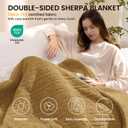 Heated Blanket Electric Blanket Throw - Fast Heating Blanket Throw Double Sided Sherpa Ultra Soft Cozy with 10 Heating Levels & 2-10 Hours Auto Off, Mashine Washable, 50 x 60 Inches, Camel