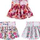 CuteBone Female Dog Diapers with Skirts 3 Pack Reusable Puppy Dresses Pants for Heat Cycle Period QBD03L