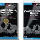 BCW Current Comic Boards and Bags Combo | 100 Polypropylene Comic Bags & Backer Boards | Acid-Free Archival Quality | Crystal Clear | Preserves Collectible Comics | Fits Standard Comic Storage Boxes