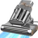 Powerful Mattress Vacuum Cleaner,Handheld Bed Vacuum with UV-C Light, 16Kpa Strong Suction, 30000 RPM Dual Drum Brushes, 140F Hot Air & Ultrasonic Tech, 500W Corded for Quick Dust Removal (Silver)