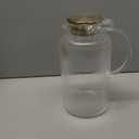 Glass Pitcher with Lid, 100 oz/ 3 Liter Classic Vertical Stripes Water Pitcher,Glass Water Carafe for Cold Brew, Coffee, Lemonade, Iced Sun Tea,Beverage, Milk, Heat Resistant (3L-2 PACK, Clear)