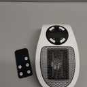 450W Mini Space Heater With Temperature Detection, Remote Wall Outlet Electric Space Heater as Seen on TV with Adjustable Thermostat and Timer and Led Display, Compact for Office Room RV (Smart-White)