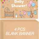 Tatuo 4 Pcs 36" x 72" Large Blank Brown Paper Banners for 2026 Graduation Crafts Decoration 120gsm Thick Kraft Paper Banner for Display Wall Signs Painting Birthday Wedding Summer Party Decor