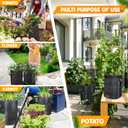 3 x [Upgraded] 4Pcs 15 Gallon Potato Grow Bags with Unique Harvest Window & Visible Window, Non-Woven Planter Pot with Sturdy Handle, Potato Growing Container, Plant Garden Bags to Grow Vegetables, Tomato