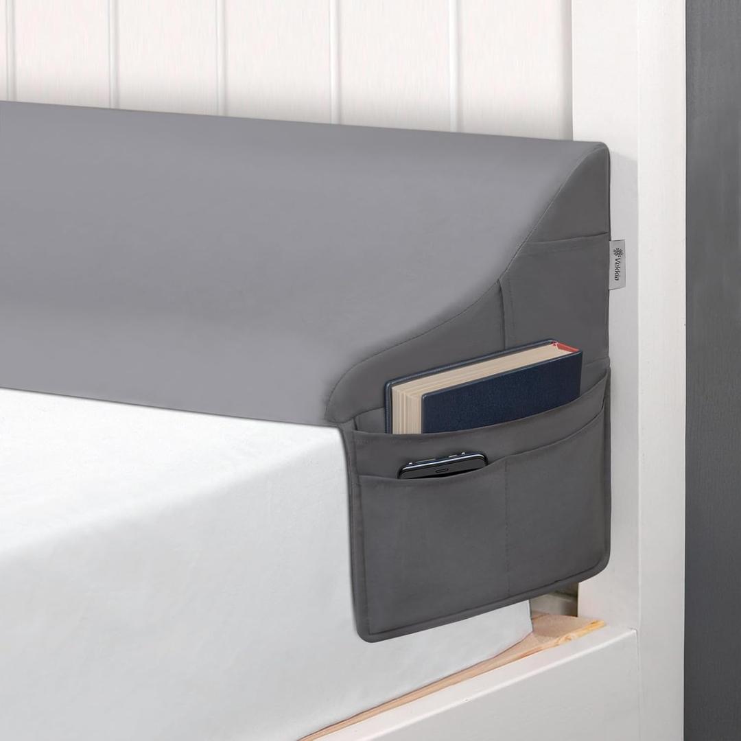 Vekkia Full Size Bed Wedge Pillow for Headboard/Bed Wedge Gap Filler/Mattress Gap Filler/Wedge Pillow to Close the Gap (0-6") Between Your Headboard and Mattress, (Grey 54"x10"x7")