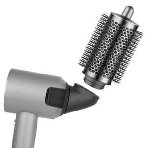 Upgraded Connector Adapter with Large Round Volumizing Brush for Dyson Supersonic Hair Dryer, Round Brush and Adapter Attachment for Converting Hair Dryer for Airwrap, Grey