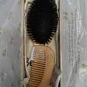 Belula 100% Boar Bristle Hair Brush Set (Medium). Soft Natural Bristles for Thin and Fine Hair. Restore Shine And Texture. Wooden Comb, Travel Bag and Spa Headband Included!