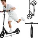 Nattork Scooter for Kids 6+, Teens & Adults - Max Load 220LB, Foldable, Lightweight, Adjustable Height, 8-Inch Wheels Kick Scooter for Boys Girls