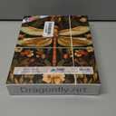 Dragonfly Art 500 Pieces Puzzles for Adults Floral Pattern with Vintage Botanical Illustration Jigsaw Puzzle Flowers Stained Glass Effect Dragonfly Challenging Adult Puzzle for Home Decor & Gift