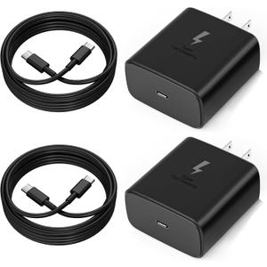 2025 New 45W Super Fast Charger USB C PD3.0 [2 Pack] with 6FT Type C Charging Cable Cord for Samsung Galaxy S25 Ultra/S25/S25+/S24/S24+/S24Ultra/S23+/S23 Ultra/S22 Ultra Galaxy Tab PPS Wall Charger2.0