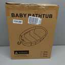 Collapsible Baby Bathtub - Large Baby Bath Tub with Thermometer & Cushion | Travel Portable Newborn Infant Bathtub | Foldable Toddler Bathtub for Baby 0 to 36 Months (Grey)