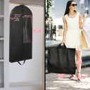 Garment Bags for Hanging Clothes and Travel with 4" Gusseted, Suit Cover for Clothes,Coats,Suit,Jackets,Dress,Shirts,Skirt. (Black-50"-3pcs-Double zipper-Thickened 80G Non-woven Fabric)