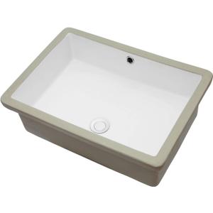 Sarlai Undermount Bathroom Sink - 22"x16" Vanity Sink Pure White Rectangular Undermount Vessel Sink Porcelain Ceramic Lavatory Vanity Bathroom Sink
