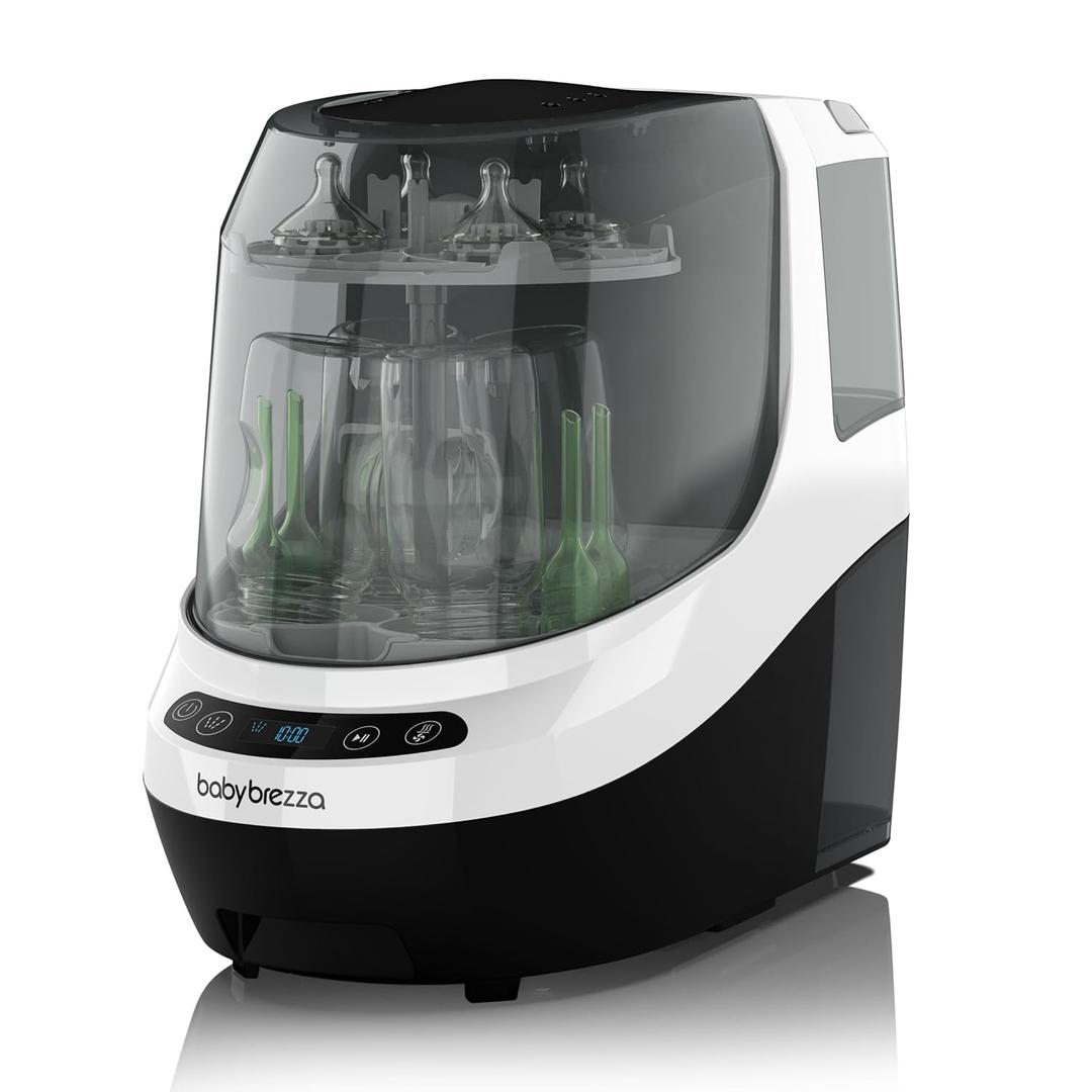 Baby Brezza Baby Bottle Washer Pro - Clinically Proven Better Cleaning - Washer, Sterilizer + Dryer In One Appliance for Essentials like Bottles + Pump Parts Machine Replaces Brushes + Racks