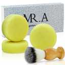 3 Pack Shaving Soap for Men, Shaving Soaps Puck for Sensitive Skin, Unscented Shave Soap Bar, Rich Lasting Lather, Light Natural Scent