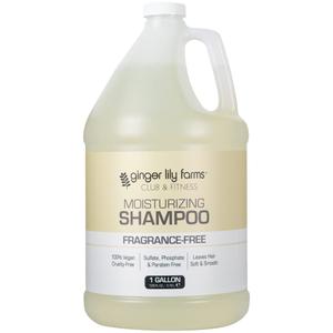 Ginger Lily Farms Club & Fitness Moisturizing Shampoo for All Hair Types, 100% Vegan & Cruelty-Free, Fragrance Free, 1 Gallon (128 fl oz) Refill, Exp: 12/04/2027