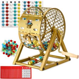 GADFISH 12" Bingo Game Set, Bingo Sets Adults for Large Group Seniors, 0.78" Bingo Balls with Steel Cage, 30 Cards, Board and Chips for Adults Parties, Game Night, Community